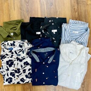 Bundle of 6 men’s button down short sleeve shirts XXL J Crew, Gap, Old Navy lot